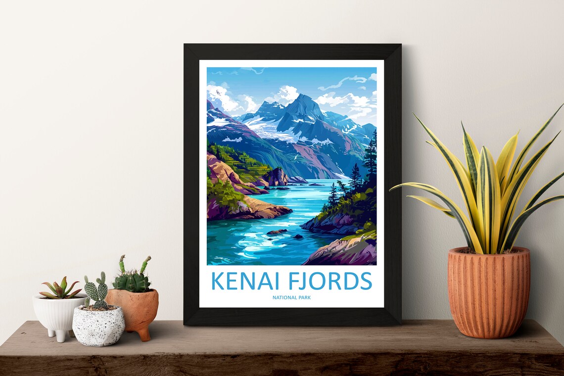 Kenai Fjords National Park Travel Poster, Alaska - Image 2