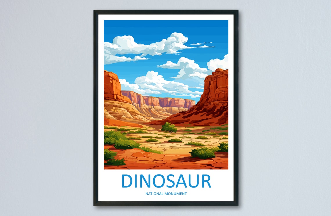 Dinosaur National Monument Red Rock Canyon Vintage Travel Poster