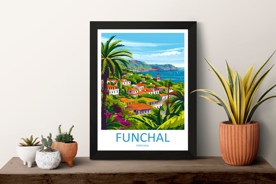 Funchal Travel Print Wall Art Funchal Wall Hanging Home Dcor Funchal Gift Art Lovers Portugal Art Lover Gift Funchal Wall Dcor Funchal Art - Image 3