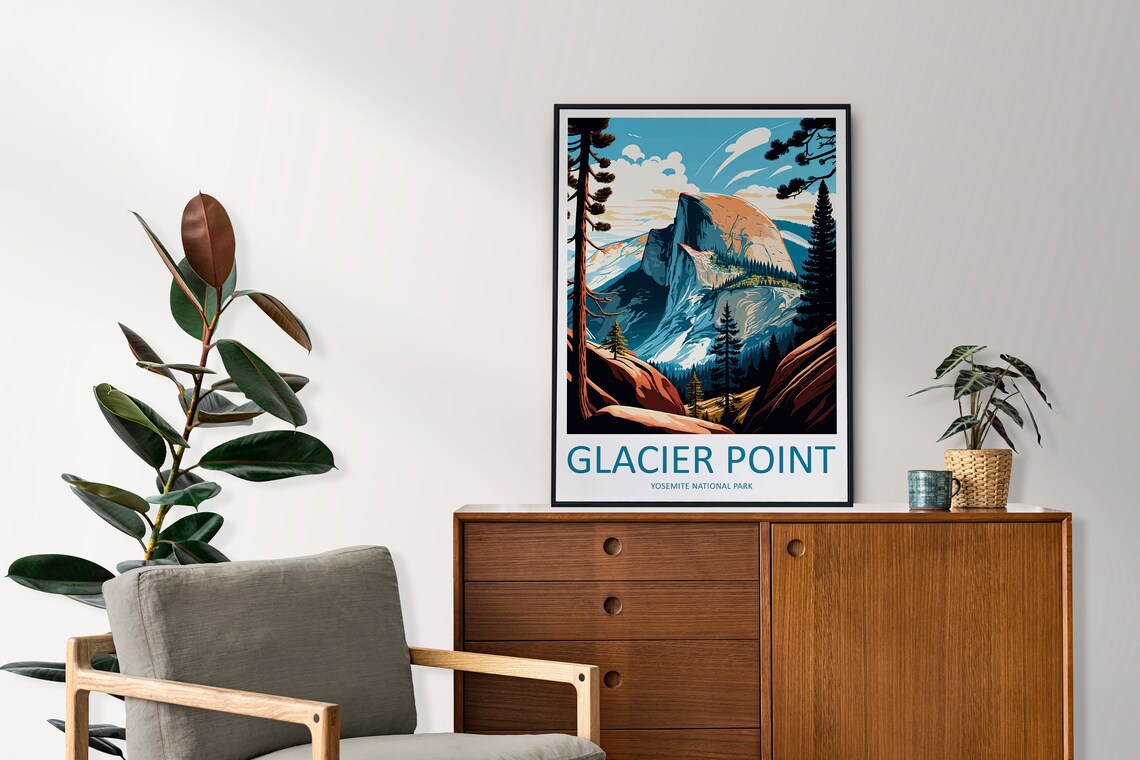 Yosemite Glacier Point Travel Poster, California Landscape - Image 2