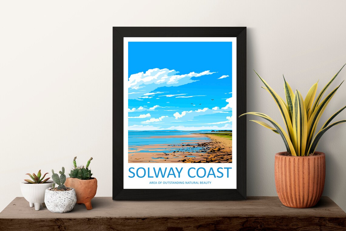 Solway Coast Travel Poster, AONB Wall Print - Image 3