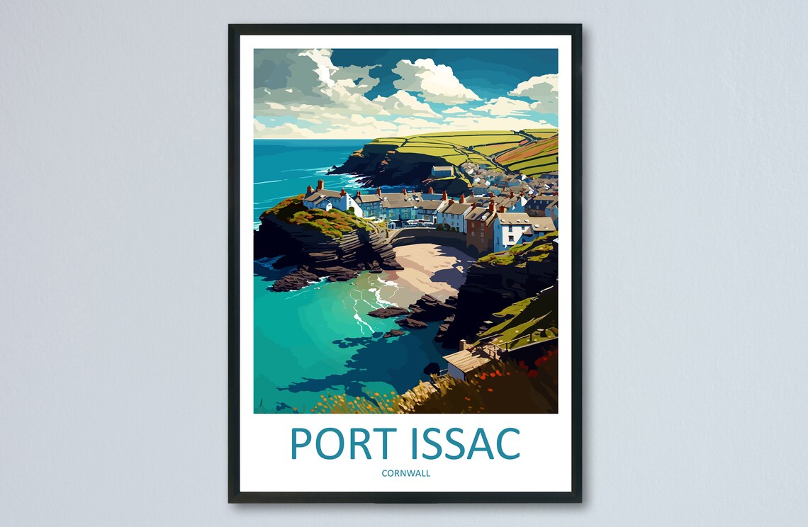 Port Issac Travel Print Wall Art Port Issac Wall Hanging Home Dcor Port Issac Gift Art Lovers England Art Lover Gift Port Issac Art