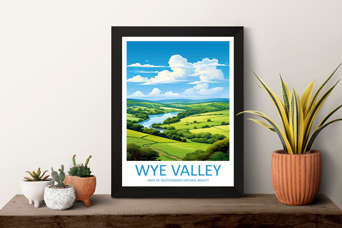Wye Valley Travel Poster, AONB Wall Print - Image 3