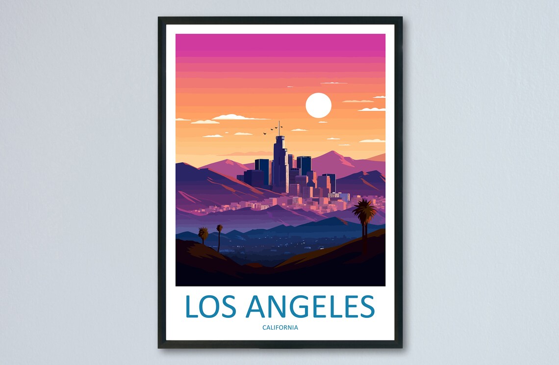 Los Angeles Travel Print Wall Art Los Angeles Wall Hanging Home Dcor Los Angeles Gift Art Lovers California Art Lover Gift Los Angeles Deco