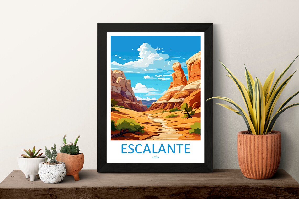 Escalante Travel Poster, Utah Art Lover Gift - Image 3