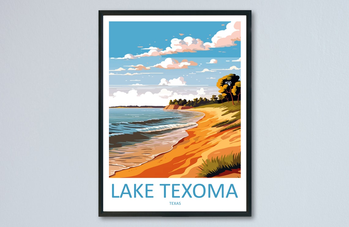 Lake Texoma Sandy Shoreline Gentle Waves Texas Summer Poster
