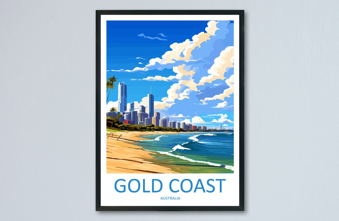 Gold Coast Travel Print Home Decor Art Print