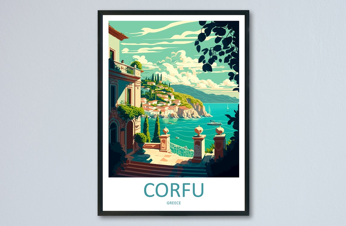 Corfu Greece Home Decoration Travel Poster