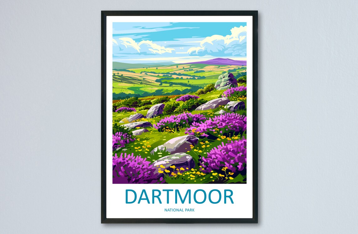Dartmoor National Park Travel Poster, Wall Art