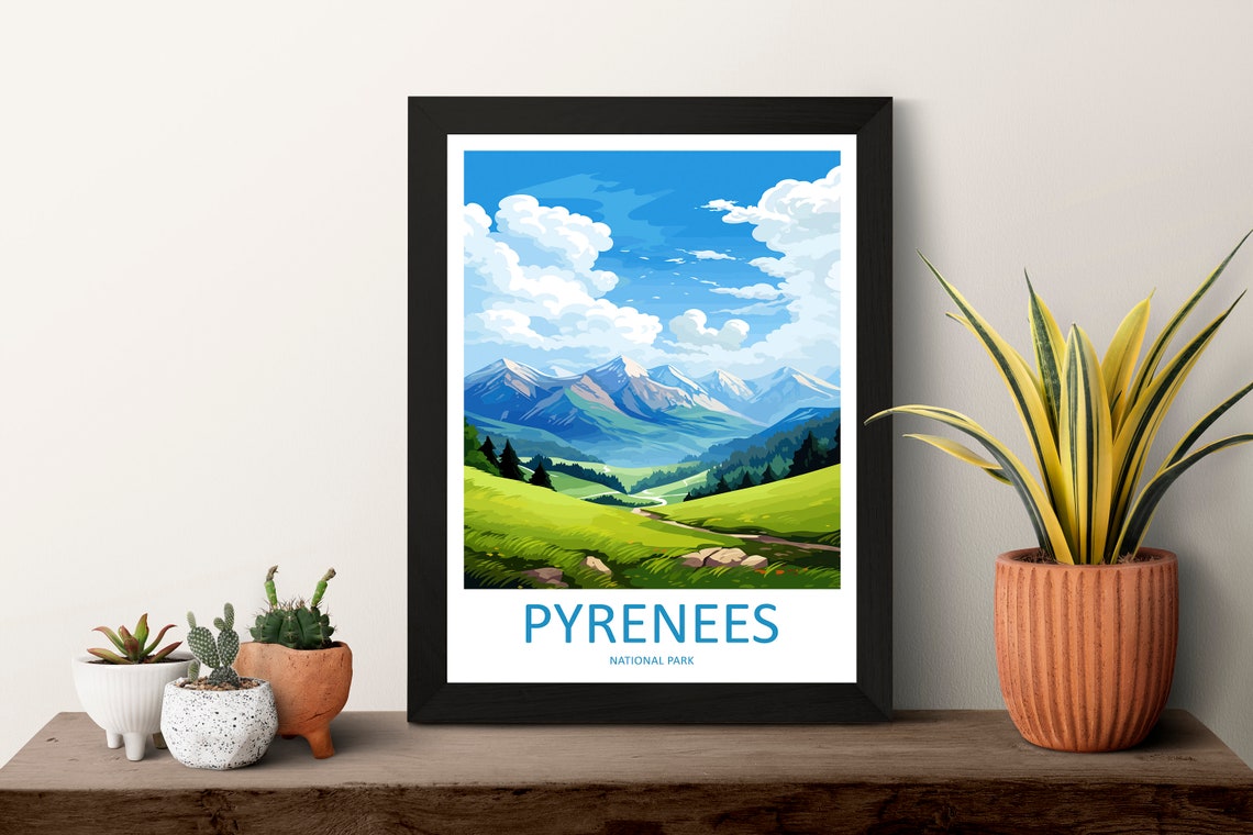 Pyrnes National Park Travel Print Wall Art Pyrnes Wall Hanging Home Dcor Pyrnes National Park Gift Art Lovers France Art Lover Gift - Image 3