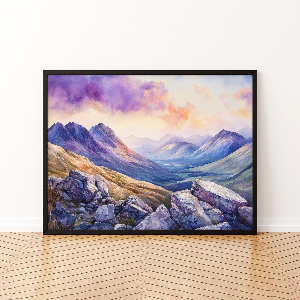 Cairngorms Scotland Watercolor Poster Travel Print Highland Landscape Painting Nature Wall Art Uk Souvenir
