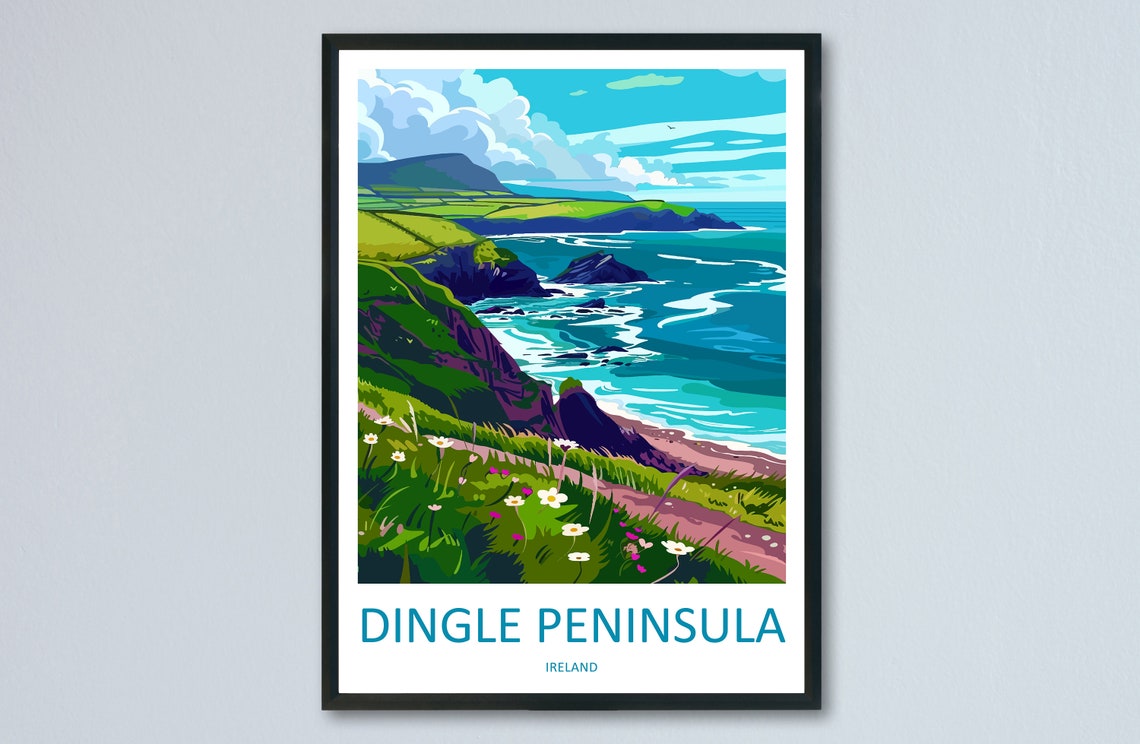 Dingle Peninsula Ireland Wild Coastline Cliffs in Bloom Poster