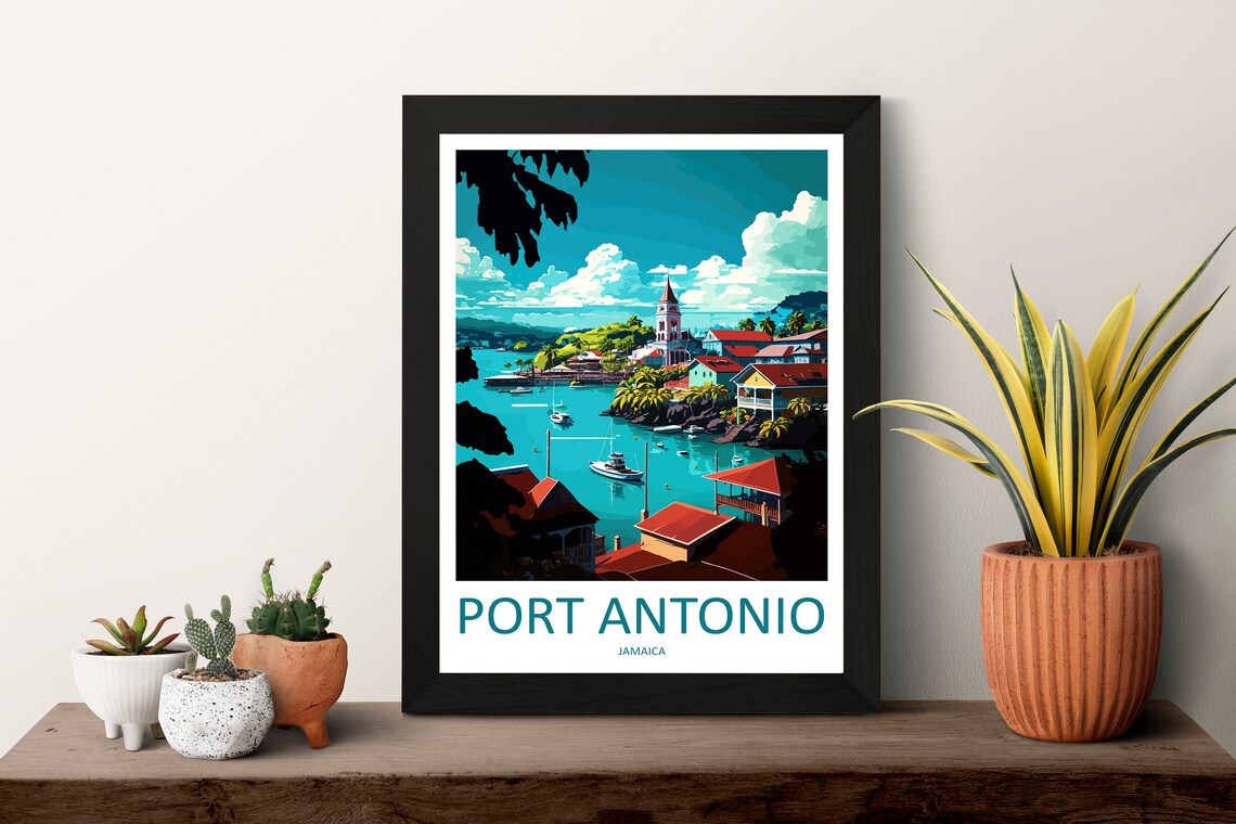 Port Antonio Travel Poster, Caribbean Destination Print - Image 3