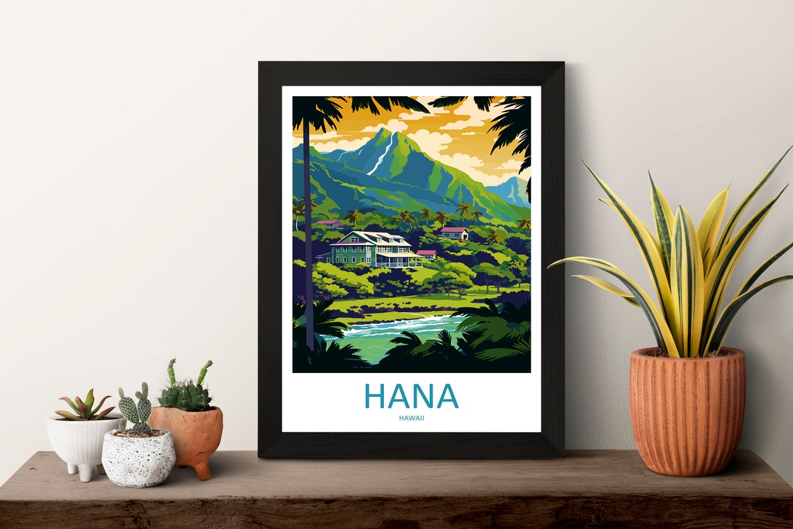 Hana Hawaii Lush Mountain Valley Plantation Estate View Poster - Image 3