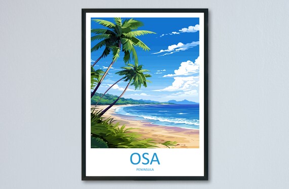 Osa Peninsula Costa Rica Palm Beach Tropical Paradise Travel Poster