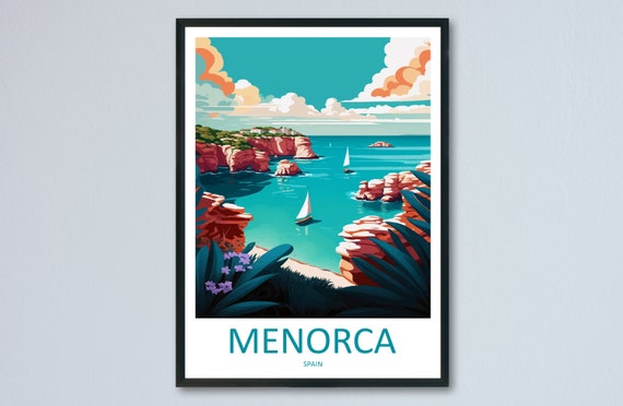Menorca Travel Poster, Spain Wall Decor