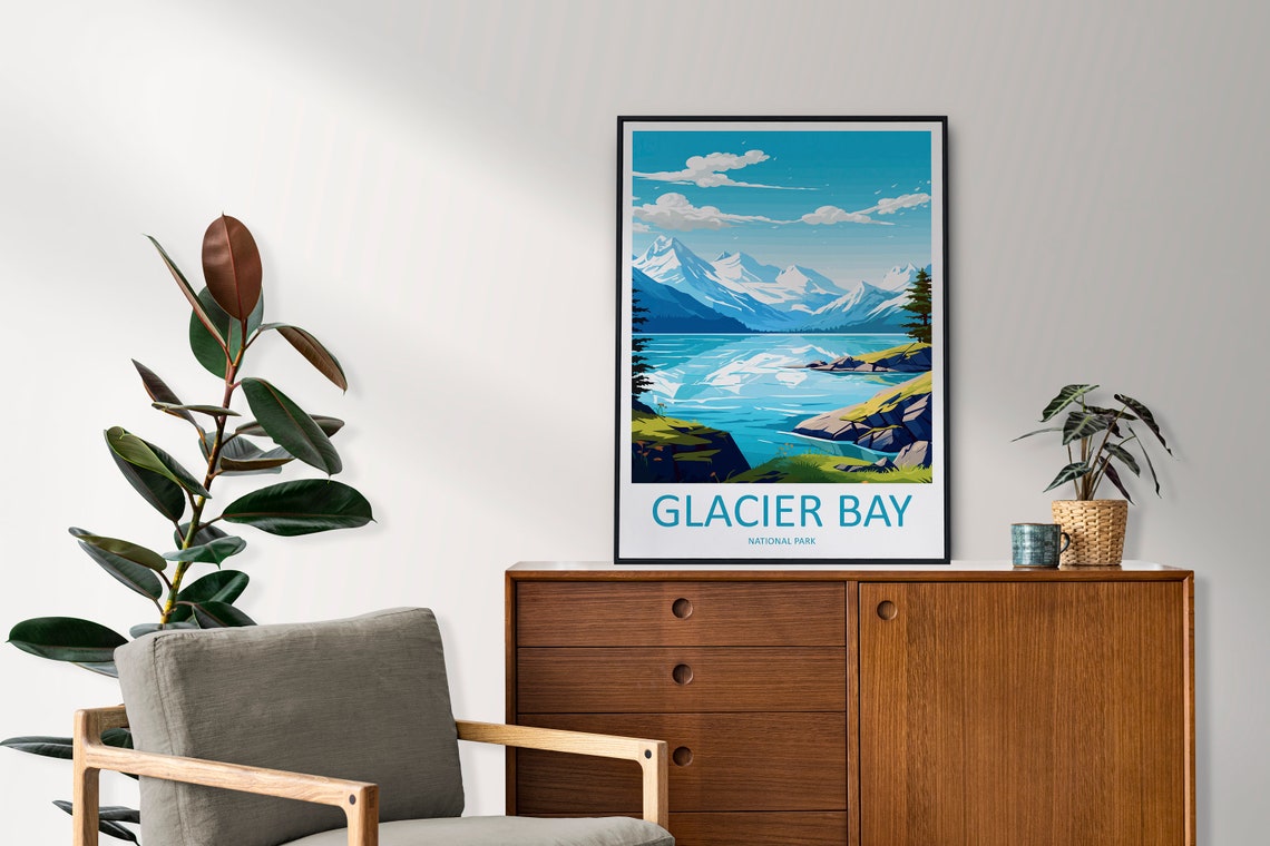 Glacier Bay National Park Alaska Glacier Peaks Ice Travel Poster - Image 2