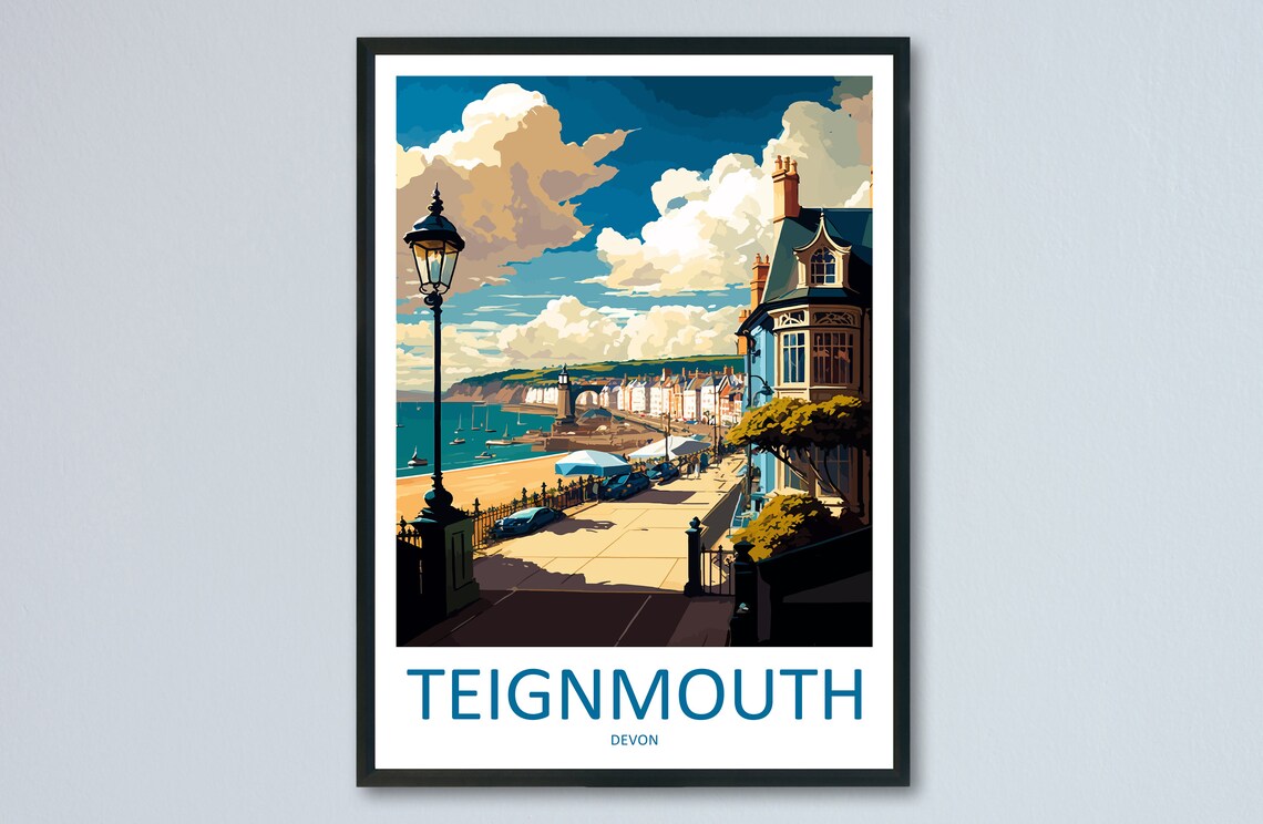 Teignmouth Travel Poster, England Wall Art
