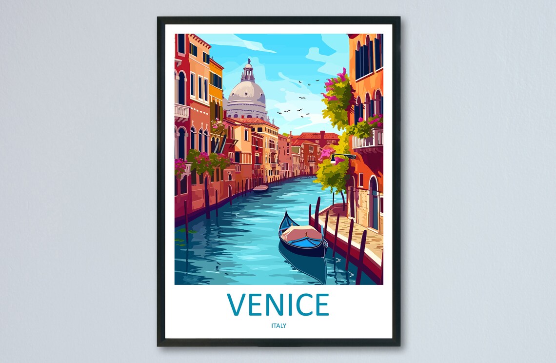 Venice Travel Poster, St Mark's Square, Italy