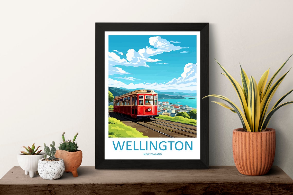 Wellington Travel Print Wall Art Wellington Wall Hanging Home Dcor Wellington Gift Art Lovers New Zealand Art Lover Gift Wellington Tram - Image 3