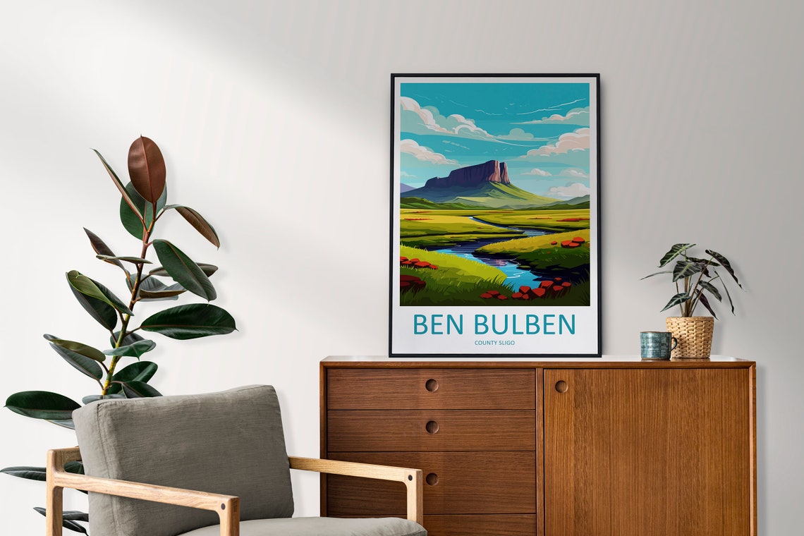 Ben Bulben County Sligo Flat Topped Mountain Valley Stream Poster - Image 2