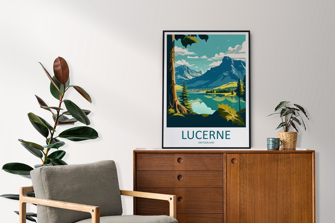Lucerne Travel Poster, Switzerland Wall Art Print - Image 2
