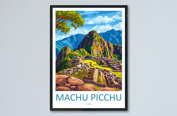 Machu Picchu Ancient Inca Citadel Peru Andes Travel Art Poster