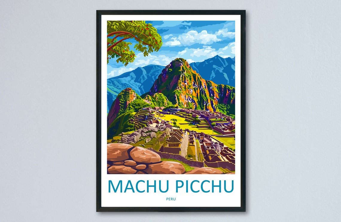 Machu Picchu Ancient Inca Citadel Peru Andes Travel Art Poster