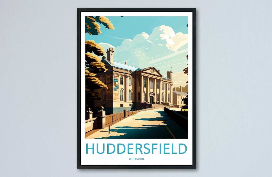 Huddersfield Travel Poster, England Wall Art