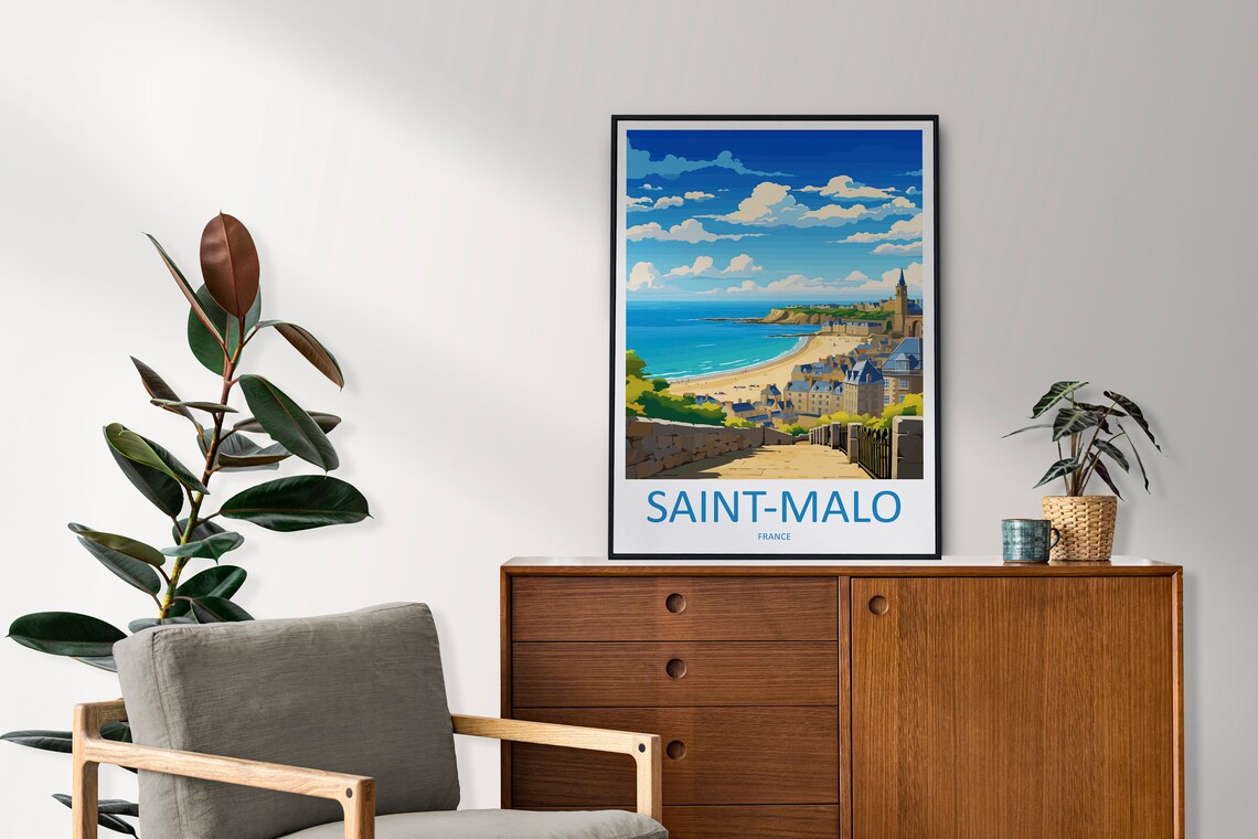Saint-Malo Travel Poster, France Wall Art - Image 2