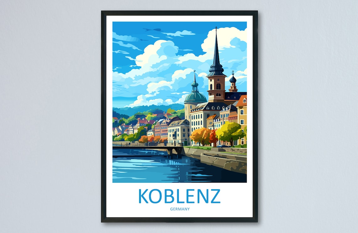 Koblenz Travel Poster, Germany City Wall Art