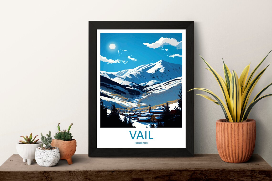 Vail Ski Resort Travel Poster, Colorado Wall Art - Image 3