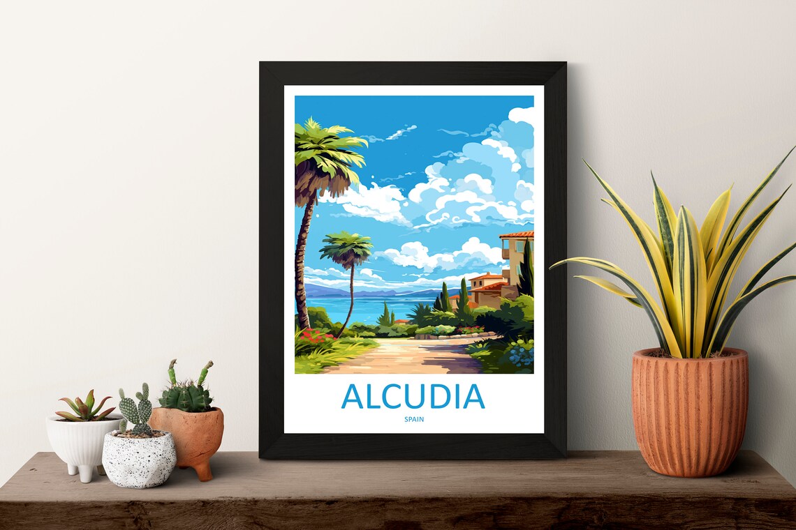 Alcudia Travel Poster, Spain Place Wall Art - Image 3