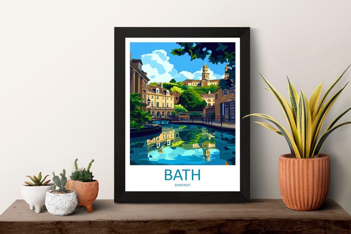 Bath Somerset England River Reflection Historic City Travel Poster - Image 3