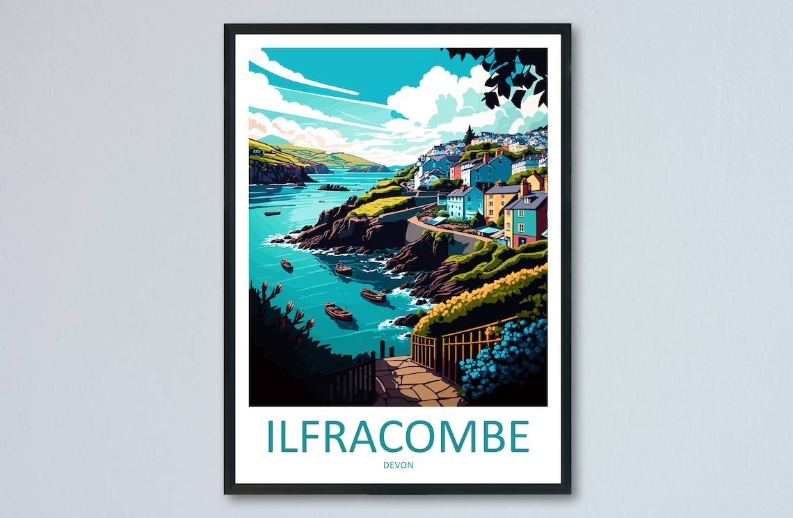 Ilfracombe Travel Poster, England Place Print