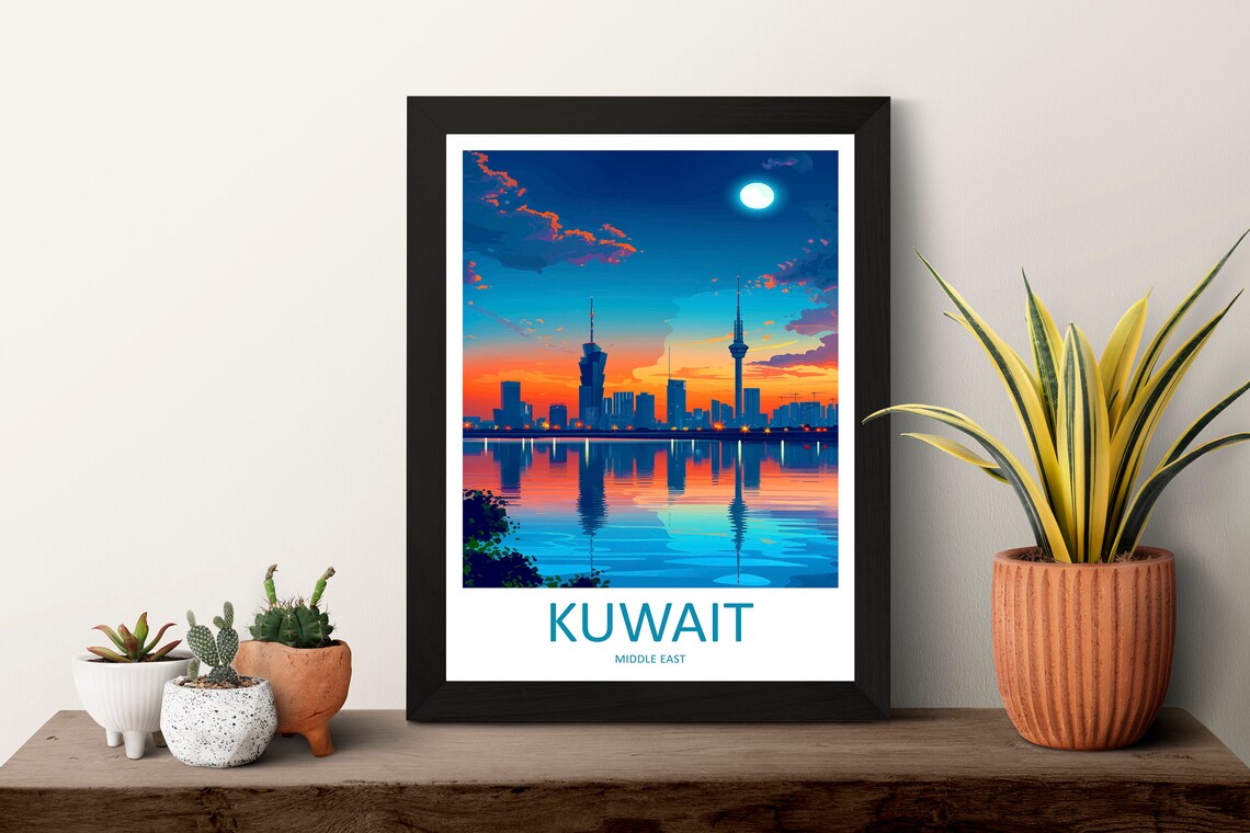Kuwait Travel Poster, Middle East Wall Art - Image 3