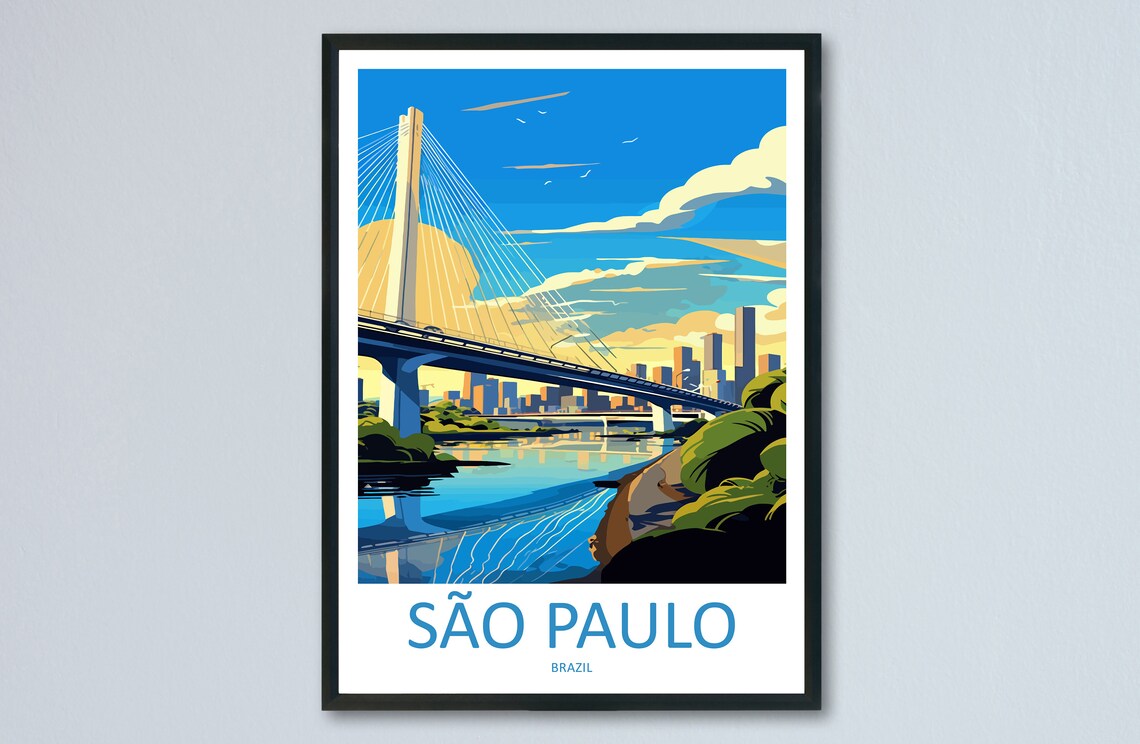 Sao Paulo Travel Poster, Brazil City Wall Art