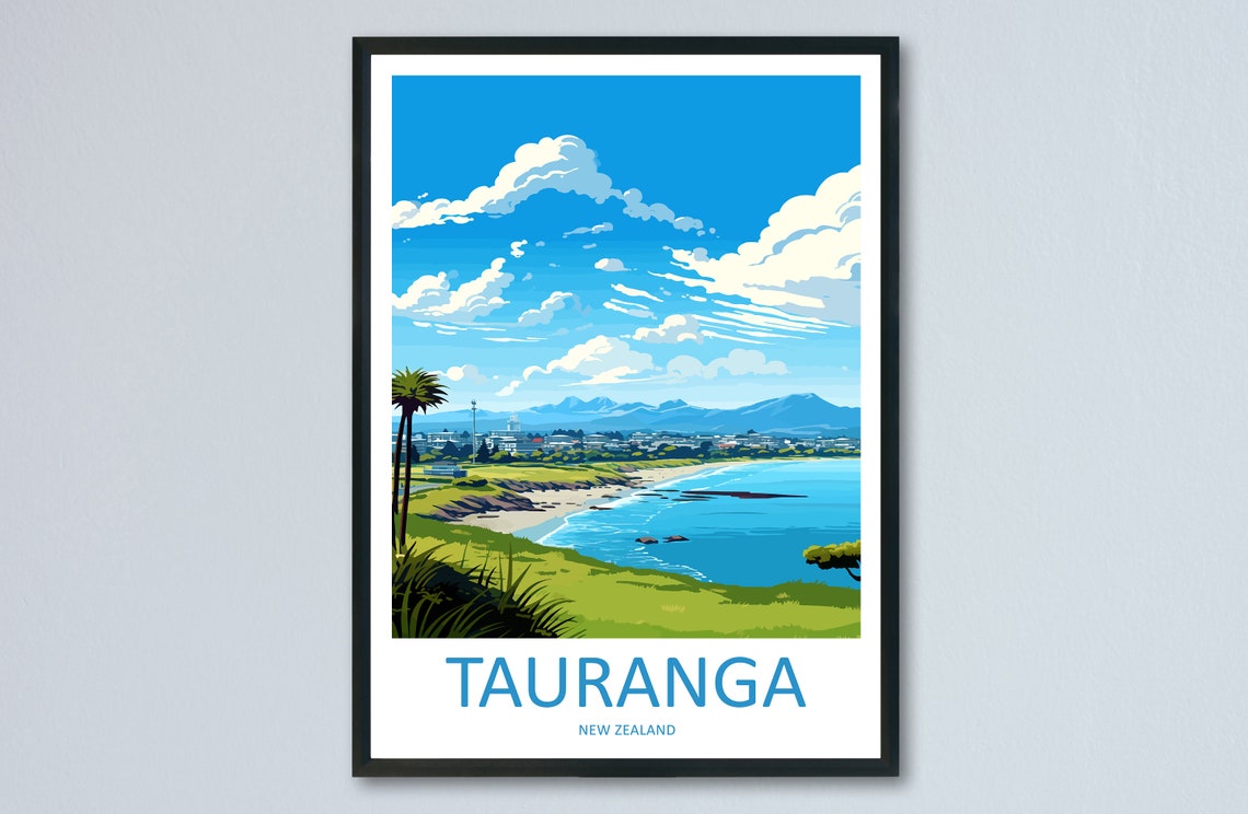 Tauranga Travel Print Wall Art Tauranga Wall Hanging Home Dcor Tauranga Gift Art Lovers New Zealand Art Lover Gift Print New Zealand Art