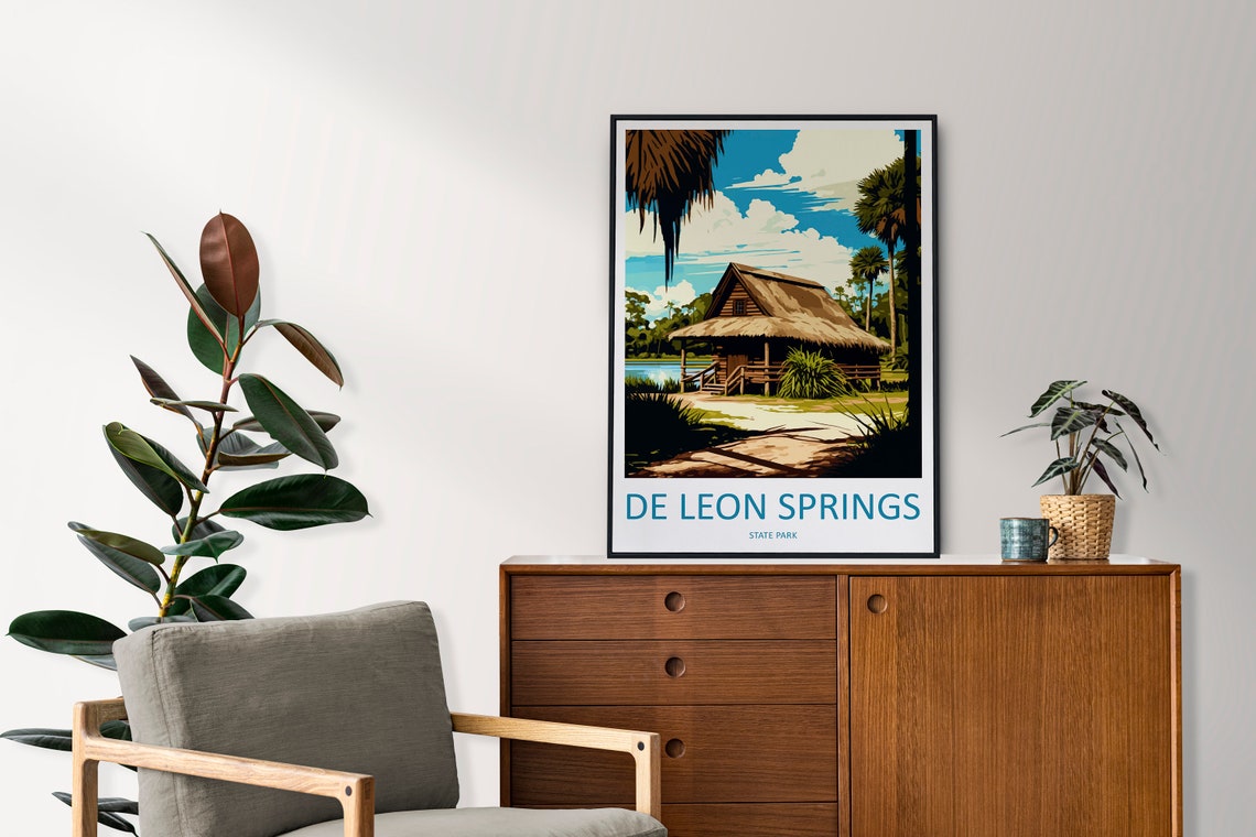De Leon Springs State Park Florida Sunshine Retro Travel Poster - Image 2