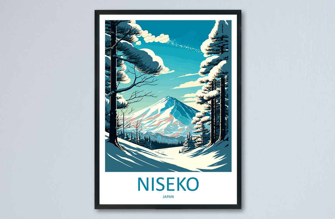Niseko Travel Poster, Ski Art for Home Decor