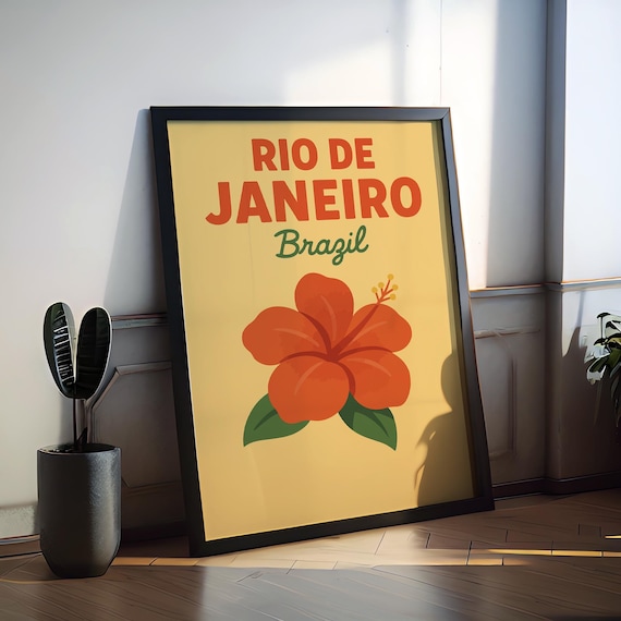 Rio De Janeiro Preppy Poster Wall Art Decor Home Dcor Gift Brazil Lover Travel Souvenir Print