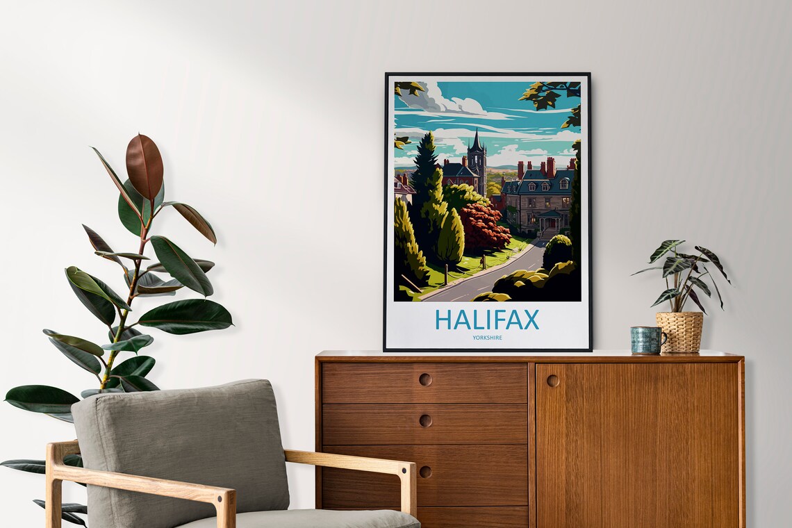 Halifax Travel Poster, England City Wall Art - Image 2