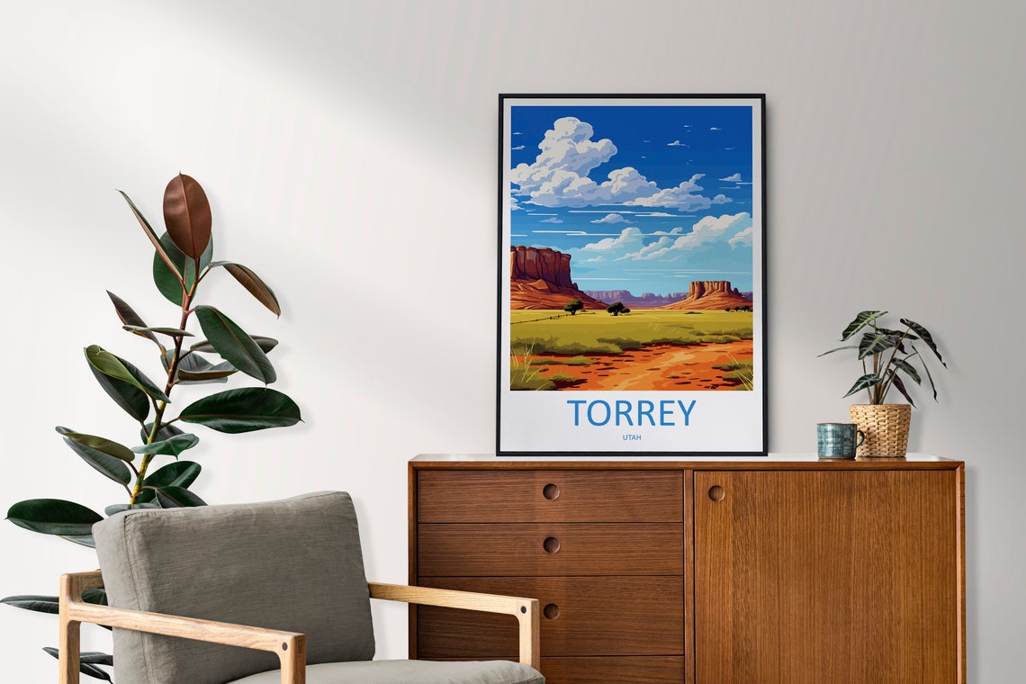 Torrey Utah Desert Buttes Red Dirt Road Desert Vista View Poster - Image 2