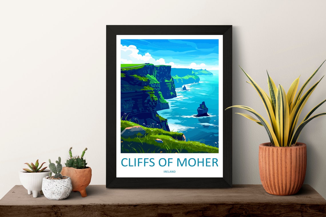 Cliffs of Moher Ireland Dramatic Sea Cliffs Illustration Travel Poster - Image 3