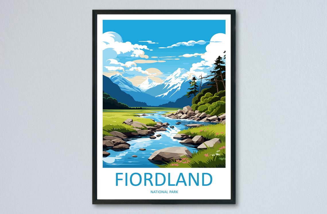 Fiordland National Park Travel Print Wall Art Fiordland Wall Hanging Home Dcor Fiordland Gift Art Lovers New Zealand Art Lover Gift