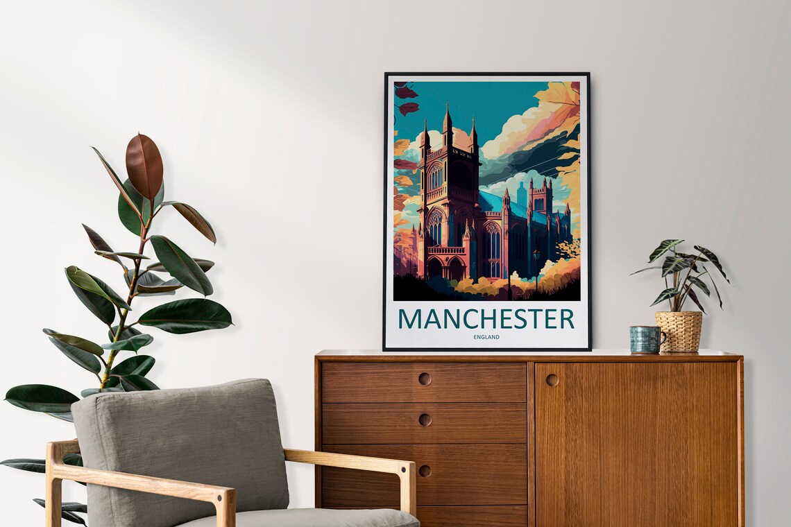 Manchester Travel Poster, England Place Art - Image 2