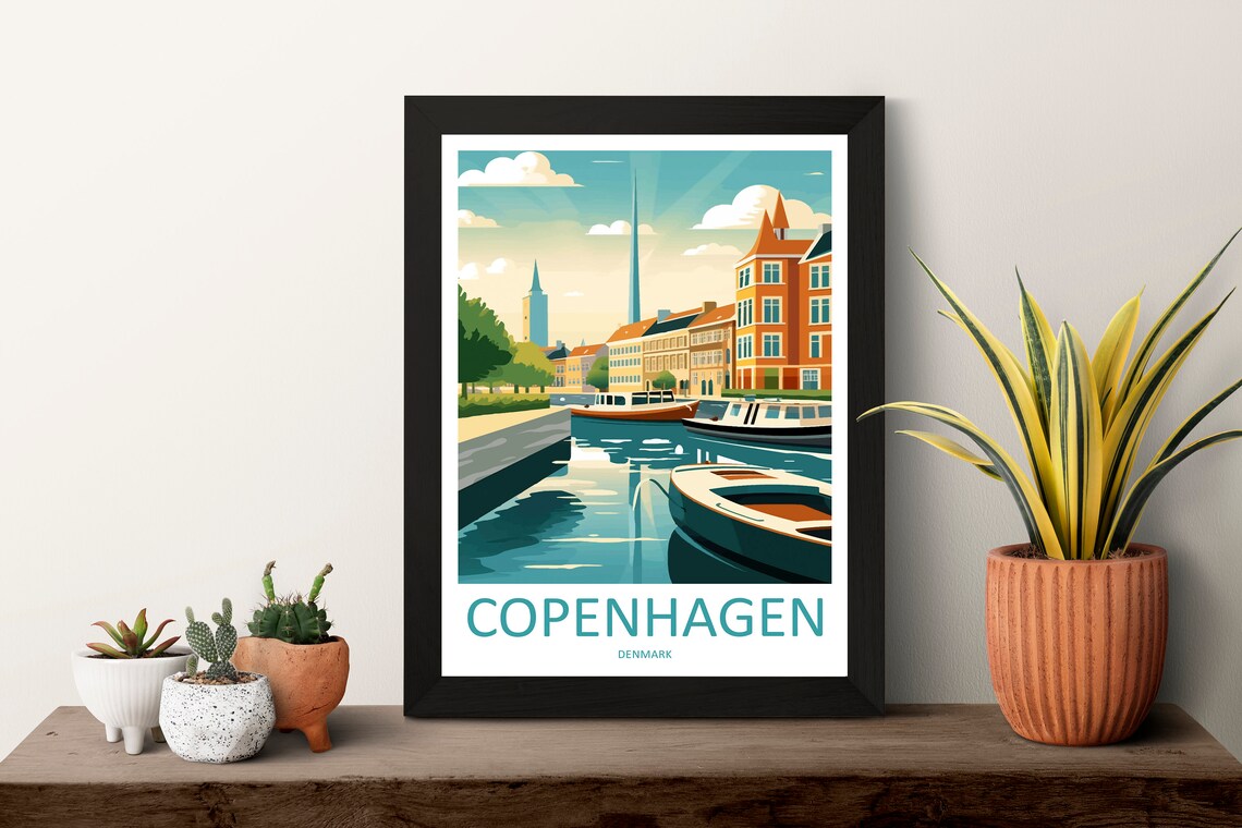 Copenhagen Travel Poster, Denmark Wall Art - Image 3
