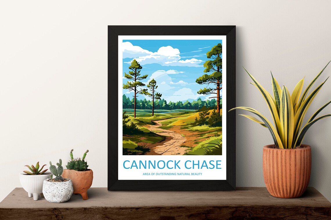 Cannock Chase England Woodland Path Natural Beauty View Poster - Image 3