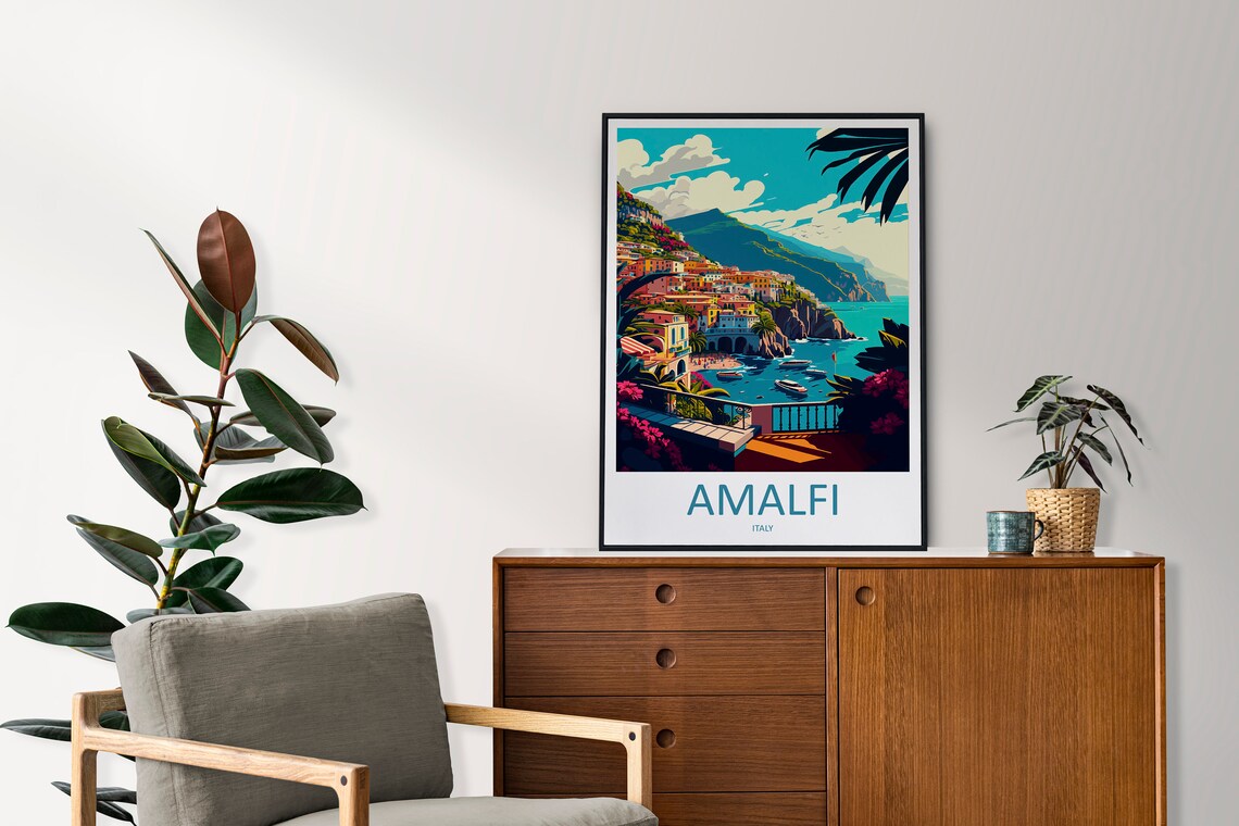 Amalfi Travel Poster, Italy Coastal Destination - Image 2