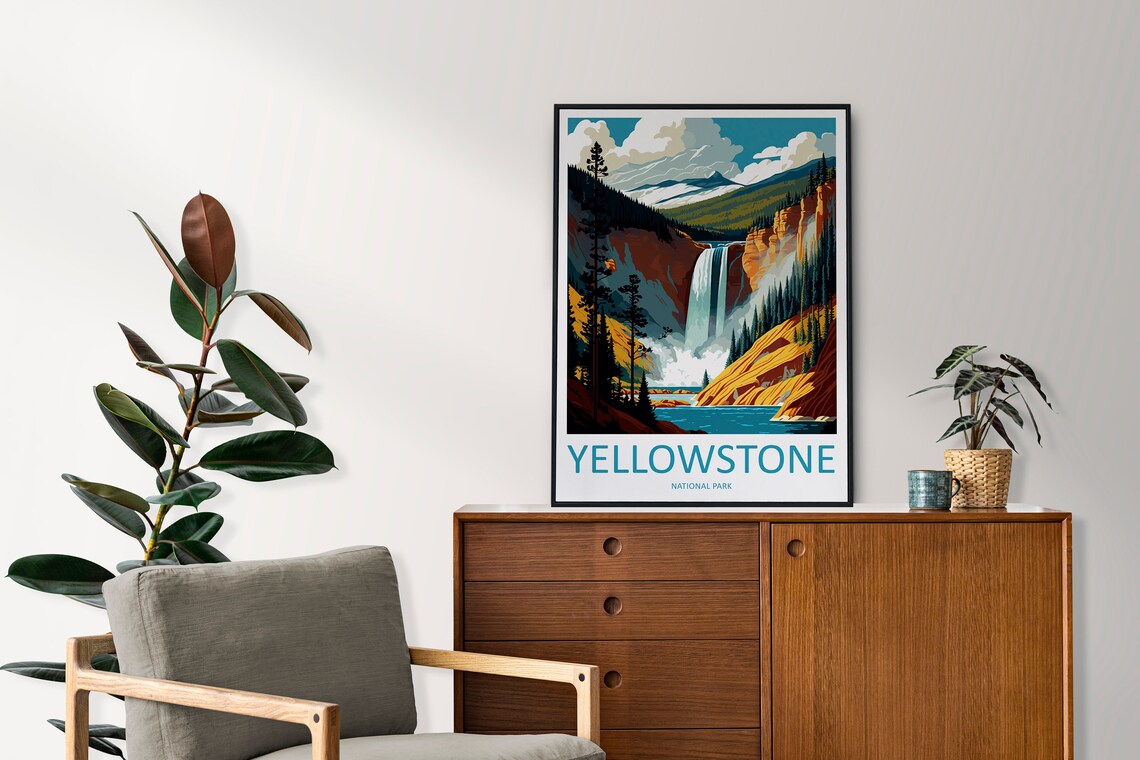 Yellowstone National Park Travel Poster, National Park Art - Image 2